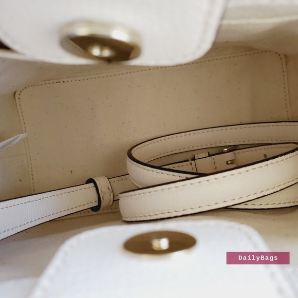 BEAUTIFUL KATE SPADE NWT PARCHMENT SMALL BUCKET EMBROIDERED STRAW CROSSBODY - Picture 4 of 9